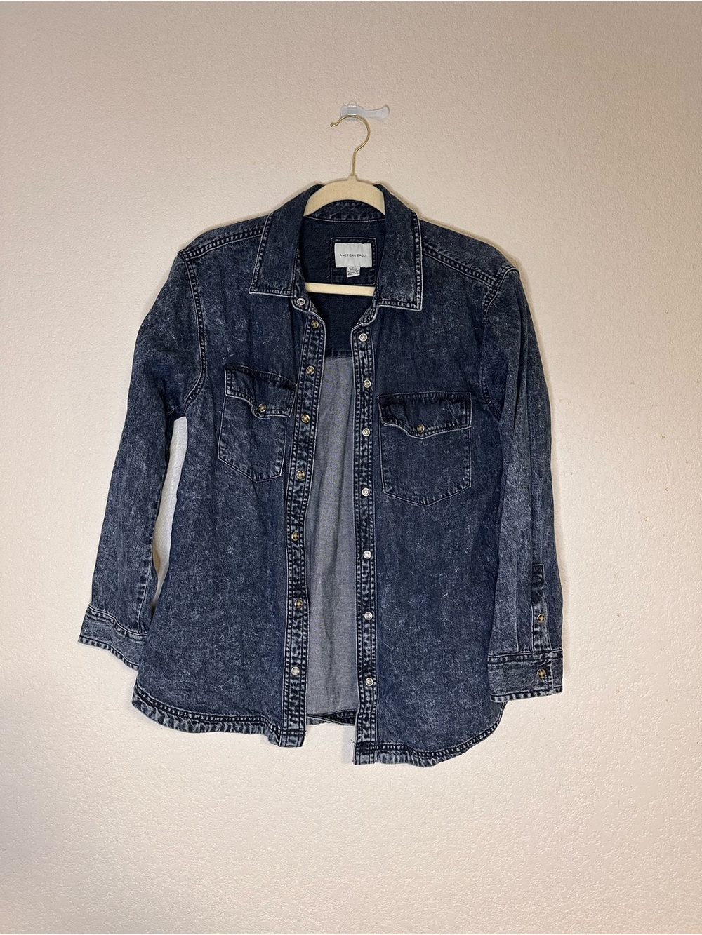 American Eagle Outfitters Washed Black Denim Jacket
